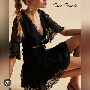 NWT Lala lace mini dress black free people SMALL